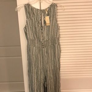 Sage green floral jumpsuit